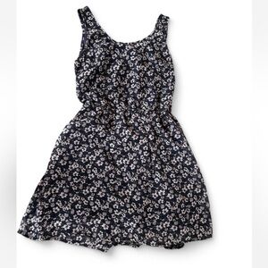 Blue floral open back dress